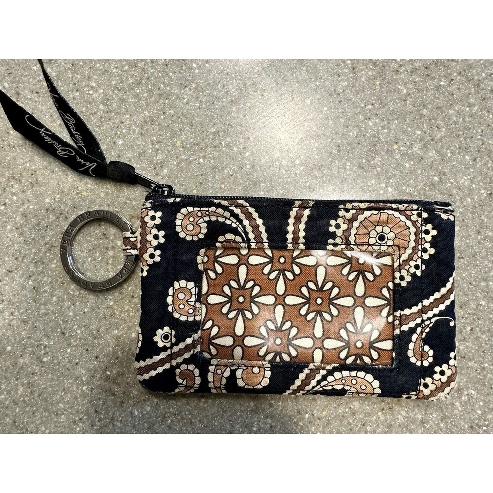 Vera Bradley Caffe Latte Soft Case Zip ID Keychain